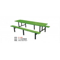 萬(wàn)昌鐵床十人位條凳餐桌W-46#