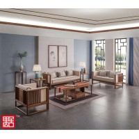 禺舍禪意新中式民宿家具：3005白蠟木沙發