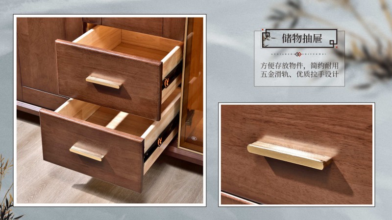 長樂家具北美胡桃色橡膠木2132#大床介紹12