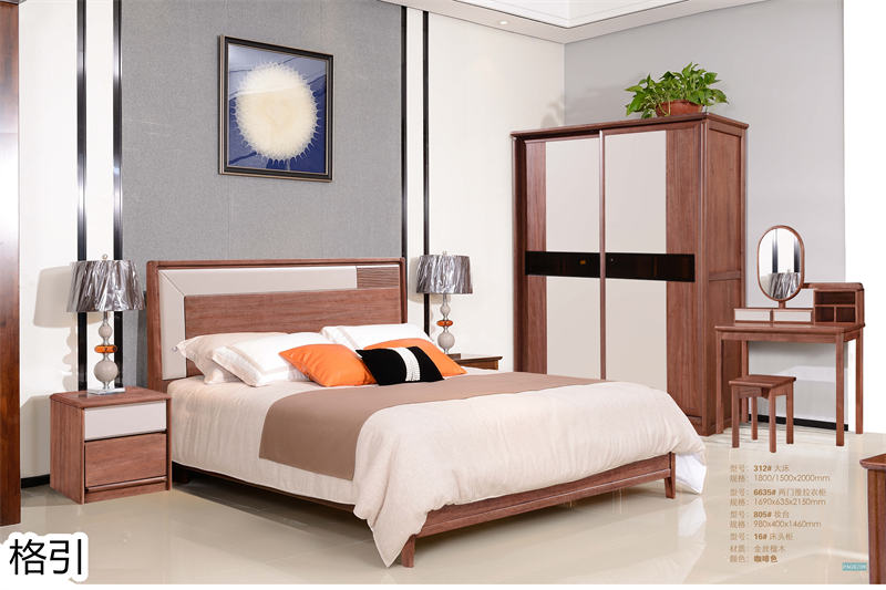 晶品家具· 格引現(xiàn)代中式金絲檀木套房家具4