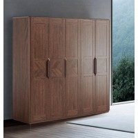 艾美儷家可可西里現(xiàn)代極簡黑金檀木家具：五門衣柜KK2101#