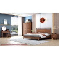 康優(yōu)寶輕奢新中式胡桃木家具：K6A819床