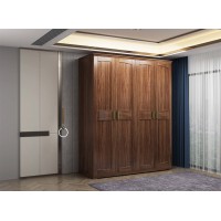 三方人子現代極簡烏金木家具：四門衣柜901#