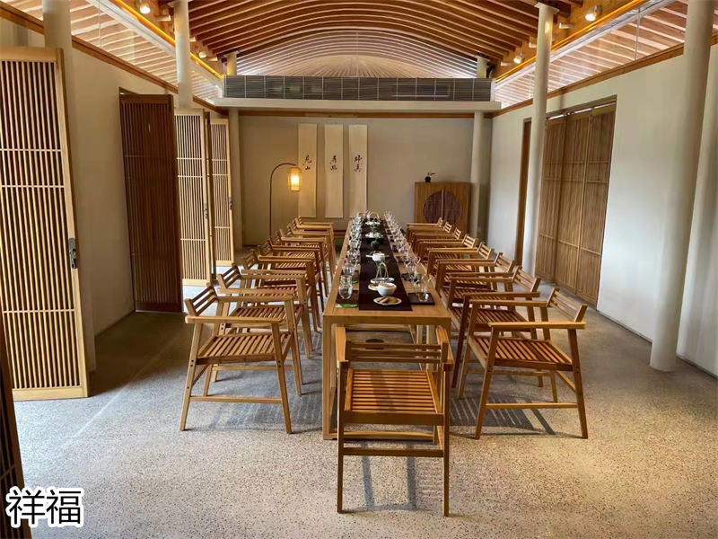 祥福竹家具辦公空間、茶空間、康養民宿、音樂館、大劇院茶藝館，書畫、國學、插花桌椅工程定制廠家