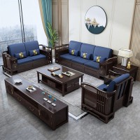 瑞聯新中式家具：809#高箱沙發+三件套