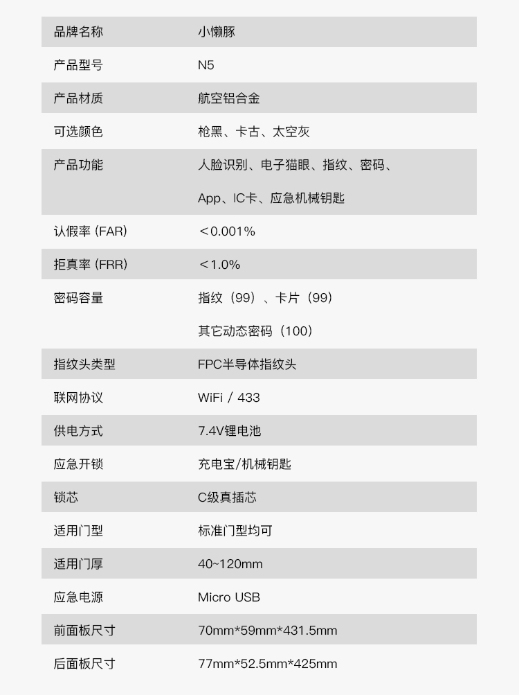 智能門鎖N515