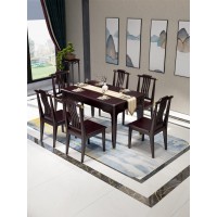 瑞聯新中式家具：309#不鏤空帶金屬方餐桌