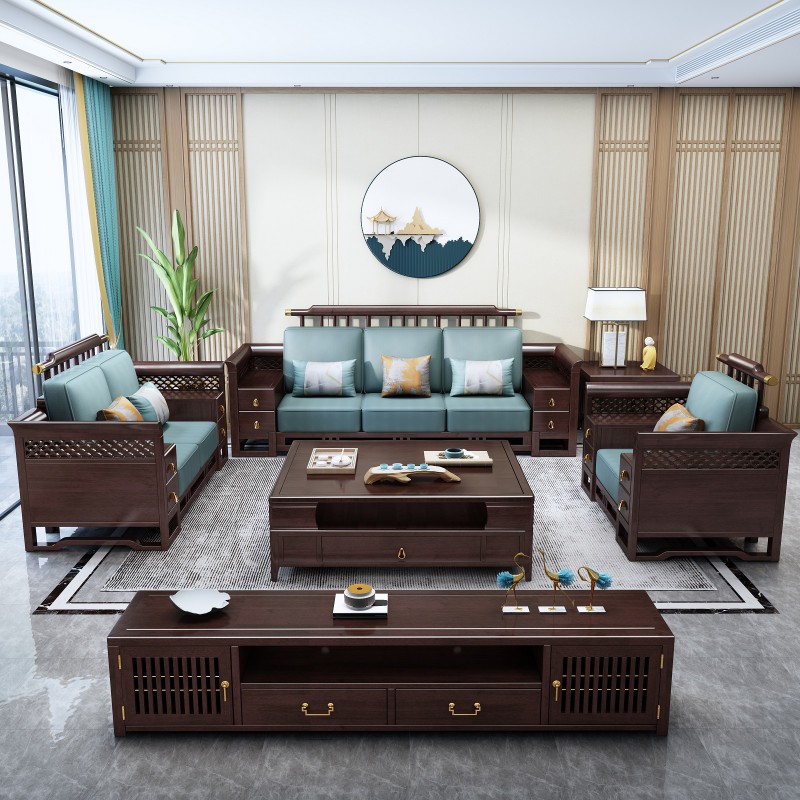 瑞聯新中式家具：806#厚墊高靠沙發