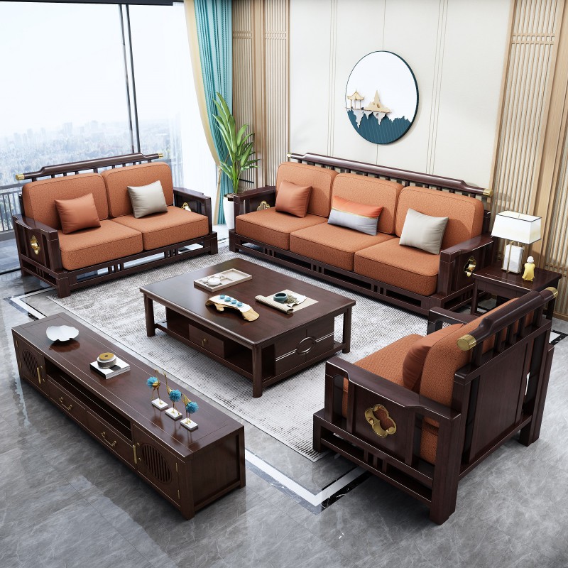 瑞聯新中式家具：810#厚墊高靠沙發