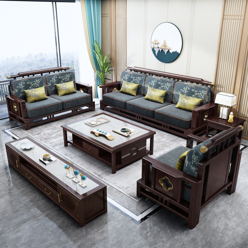 瑞聯新中式家具：810#厚墊高靠沙發