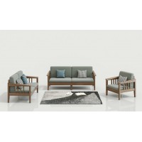 天倫雅樂(lè)現(xiàn)代極簡(jiǎn)南美黑胡桃木家具：SF110沙發(fā)1+2+3