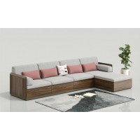 天倫雅樂(lè)現(xiàn)代極簡(jiǎn)南美黑胡桃木家具：SF106轉(zhuǎn)角沙發(fā)