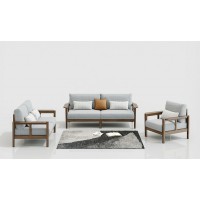 天倫雅樂(lè)現(xiàn)代極簡(jiǎn)南美黑胡桃木家具： SF103沙發(fā)1+2+3