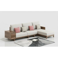 天倫雅樂(lè)現(xiàn)代極簡(jiǎn)南美黑胡桃木家具：SF102轉(zhuǎn)角沙發(fā)