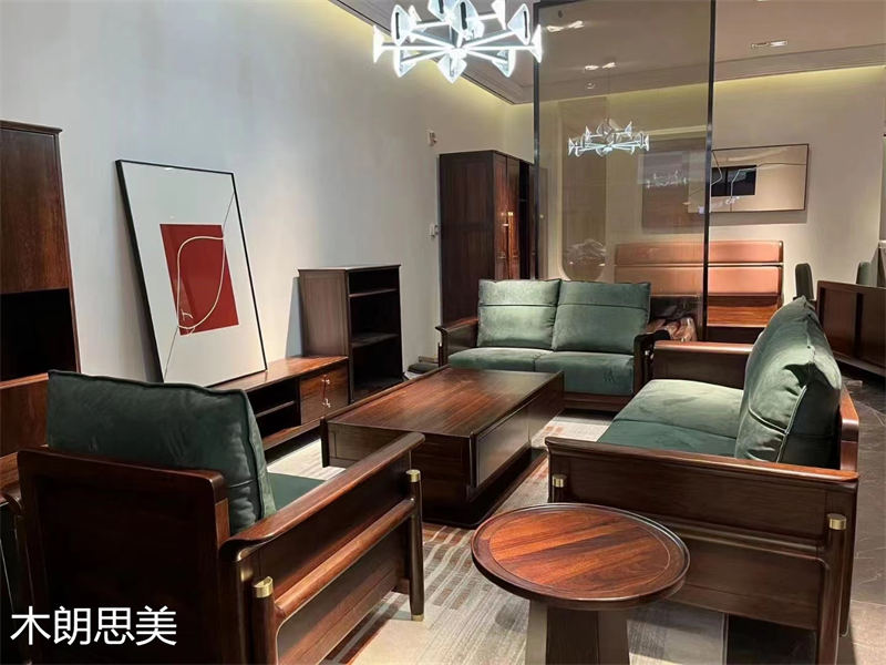 現慕家居 木朗思美 輕奢新中式黑檀木(烏金木)家具展廳實拍