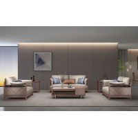 木來(lái)客現(xiàn)代輕奢極簡(jiǎn)黑胡桃木家具：2W17沙發(fā)1+2+3