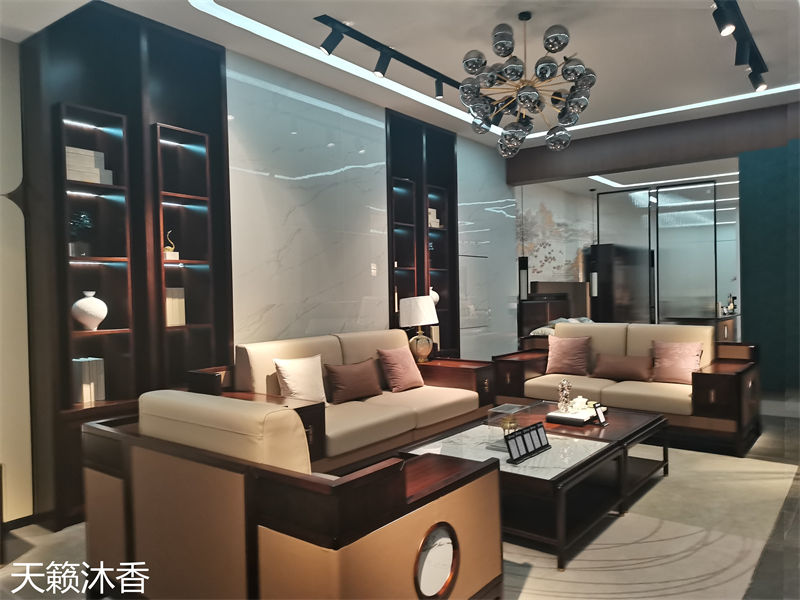 世紀(jì)豪軒·天籟沐香 蘭亭韻-悅系列時尚輕奢新中式風(fēng)格愛里古夷蘇木家具展廳實(shí)拍