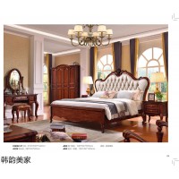 南康美式風(fēng)格家具，江西新咖啡色現(xiàn)代時尚美式實木套房，韓韻美家家具品牌廠家
