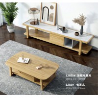 朗朝現(xiàn)代極簡白蠟?zāi)綥2825#巖板電視柜、L283#長茶幾